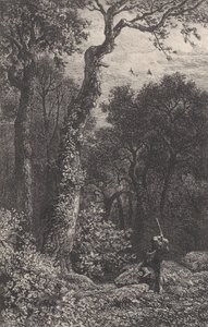 Att skjuta en skogstupp, 1864. av Charles Emile Jacque