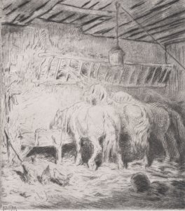Stall, 1848. av Charles Emile Jacque