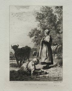De små koherdarna. av Charles Emile Jacque