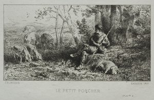 Den lilla grisflocken av Charles Emile Jacque