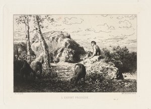 Det förlorade barnet. av Charles Emile Jacque