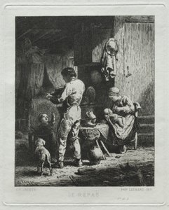 The Repast av Charles Emile Jacque