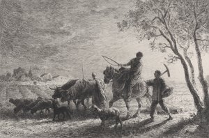 Återkomsten från fälten, 1865. av Charles Emile Jacque