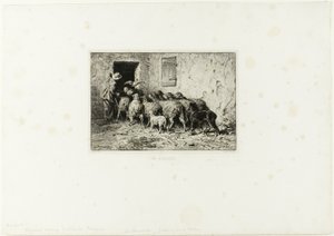 Fåren kommer hem av Charles Emile Jacque