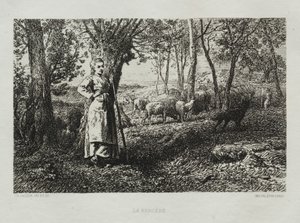 Herdinnan av Charles Emile Jacque