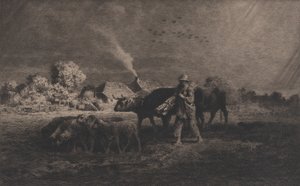 Stormen, 1865. av Charles Emile Jacque