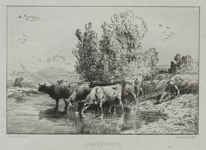 Bevattningsplatsen av Charles Emile Jacque