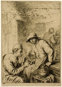 Två rökare av Charles Emile Jacque