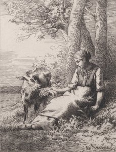En vänskap, 1867, 1867. av Charles Emile Jacque