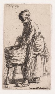 Tvätterska av Charles Emile Jacque