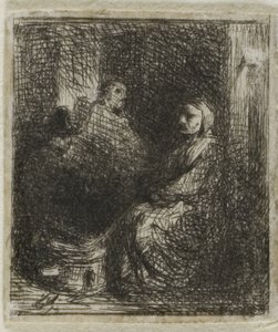 Kvinna som säljer stekt mat av Charles Emile Jacque