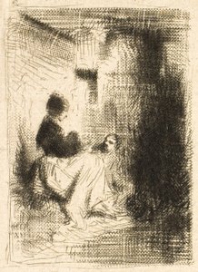 Kvinnan och hennes barn av Charles Emile Jacque