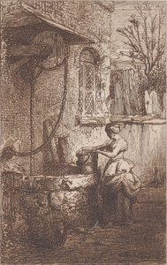 Kvinna vid en brunn, 1842. av Charles Emile Jacque