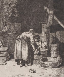 Damtvätt, ca. 1845-50. av Charles Emile Jacque