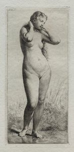 Ung kvinna som badar av Charles Emile Jacque