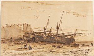 Étretat, 1854. av Charles Emile Jacque