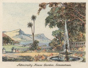 Sydafrika: Admiralty House Garden, Simonstown (färglitografi) av Charles Ernest Peers