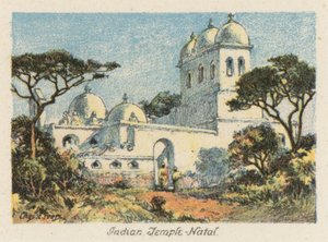 Sydafrika: Indian Temple, Natal (färglitografi)