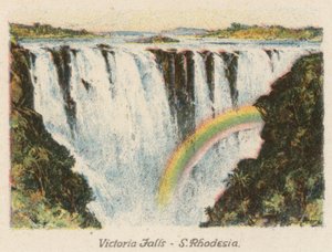 Sydafrika: Victoriafallen, Sydrhodesia (färglitografi) av Charles Ernest Peers