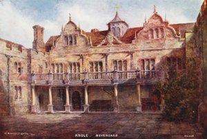 Knole House: Stone Court (färglitografi)