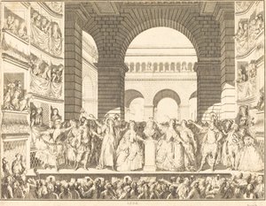 Coronation of Voltaire (The Crowning of Voltaire) av Charles Etienne Gaucher after Jean Michel Moreau