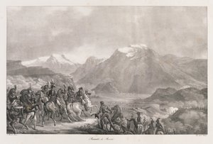 Slaget vid Rivoli, tidigt 1800-tal (litho) av Charles Etienne Pierre Motte