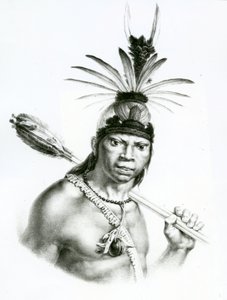 Chief Camacan Montoyo från "A Pittoresque and Historical Trip to Brazil" av Jean Baptist Debret, 1834 av Charles Etienne Pierre Motte