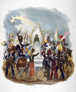 Olika franska arméuniformer och regementen, 1823.