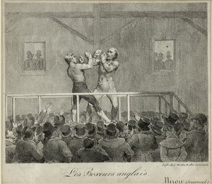 Engelska boxare (litho) av Charles Etienne Pierre Motte