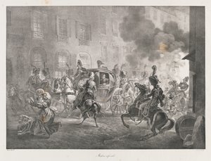 Infernal Machine, tidigt 1800-tal (litho) av Charles Etienne Pierre Motte