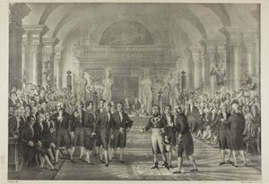 Napoleon i deputeradekammaren, från Napoleons politiska och militära liv av Charles Etienne Pierre Motte