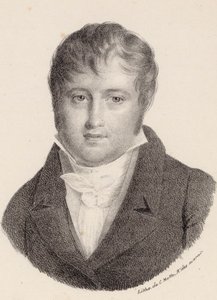 Porträtt av kompositören Nicolò Isouard 1775-1818. av Charles Etienne Pierre Motte