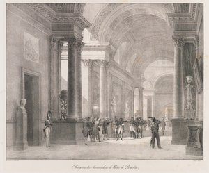 Reception of the Savants, tidigt 1800-tal (litho) av Charles Etienne Pierre Motte