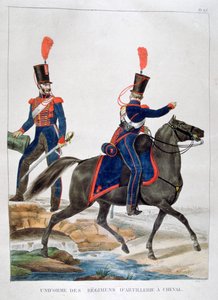Uniform för ett regemente av hästartilleri, Frankrike, 1823. av Charles Etienne Pierre Motte