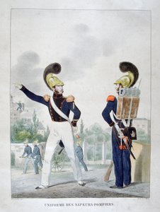 Uniform av militära sapper-brandmän, Frankrike, 1823