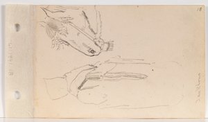 Studie av en Yankton-indian och en häst (blad 18 recto)