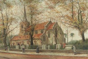 Vy över St Marys Church, Stoke Newington av Charles Francis