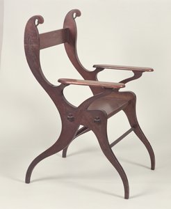 Fåtölj eller Svanstol designad av C.F.A. Voysey (1857-1941) 1883-5, tillverkad ca 1898 (ek)
