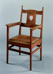 Matstol med armar och nedfällbar sits, ca 1902 (ek)