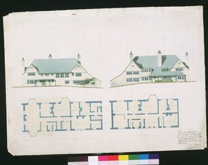 Hus som ska byggas i Gartmel Fell Gillhead, Windermere för J.W. Buckley Esquire, 1899 (wc och blyertspenna på papper) av Charles Francis Annesley Voysey