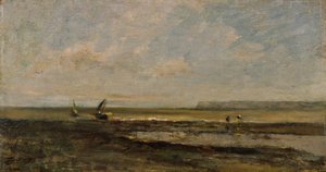 Strandscen av Charles Francois Daubigny