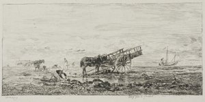 Stranden vid Villerville av Charles Francois Daubigny