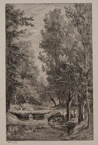 Bäck i Val Mondois, ca. 1862. av Charles Francois Daubigny