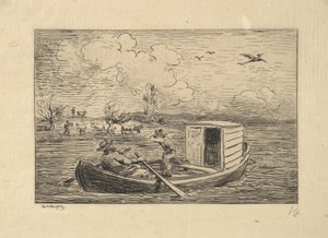 Calling to Shore, 1861. av Charles Francois Daubigny