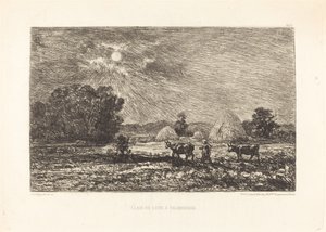 Moonlight at Valmondois (Moonlight at Valmondois) av Charles Francois Daubigny