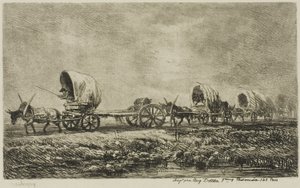 Covered Wagons (Souvenir of the Morvan) av Charles Francois Daubigny