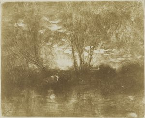Kor på vattningsplatsen av Charles Francois Daubigny