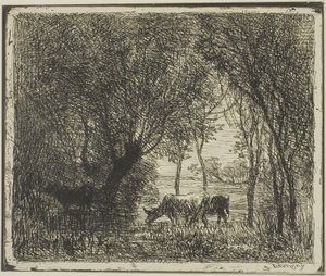 Kor i skogen av Charles Francois Daubigny