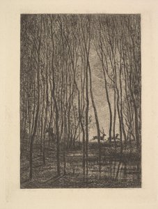 Rådjur i skogen, 1850. av Charles Francois Daubigny