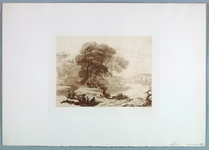 Teckning, Landskap (efter Claude Lorraine), 1849 av Charles Francois Daubigny